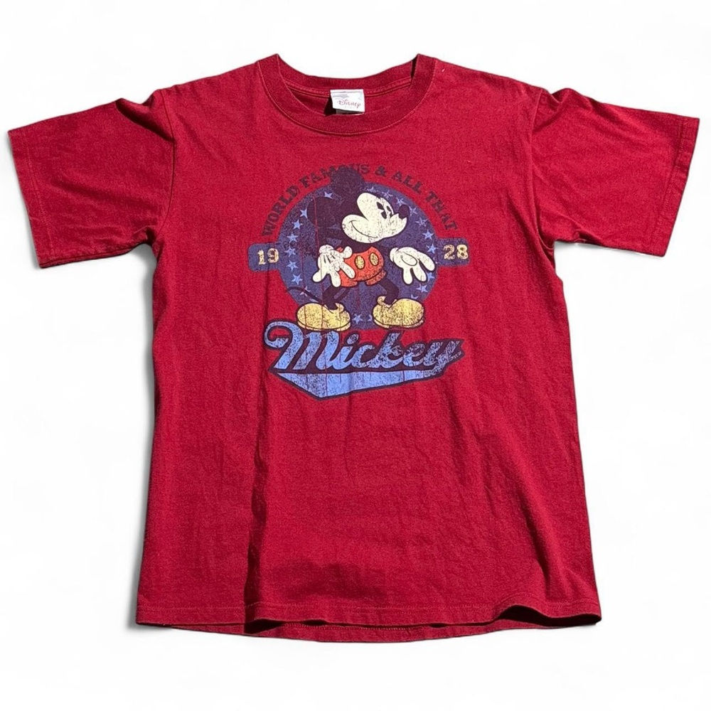 Vintage 1988 Disney Red Mickey Mouse Short Sleeve Tee